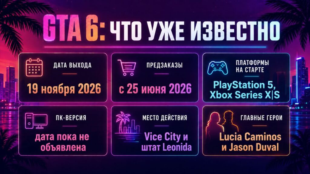 GTA 6: дата выхода, сюжет, герои и почему игру ждёт вся индустрия